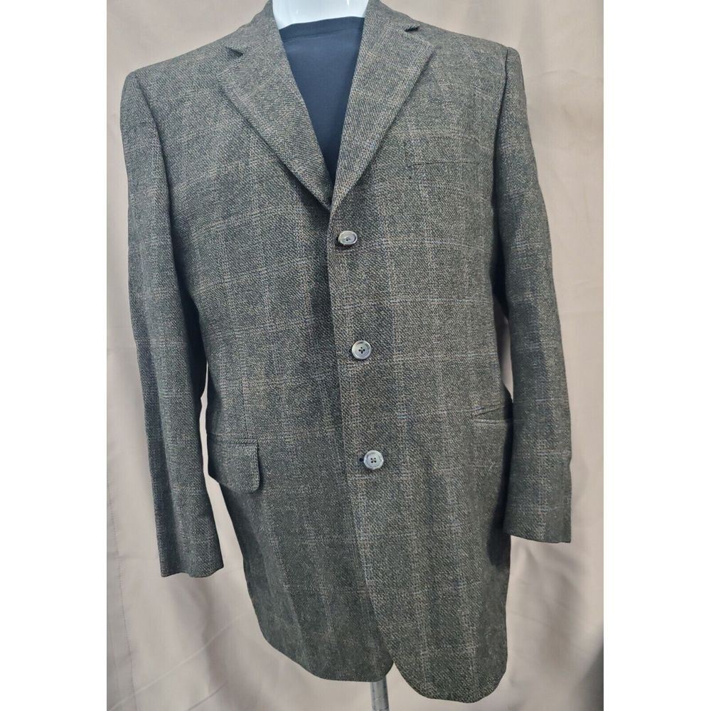 Made In Canada Jack‎ Victor Mens Sport Coat 43R Brown Wondowpane Tweed Jacket